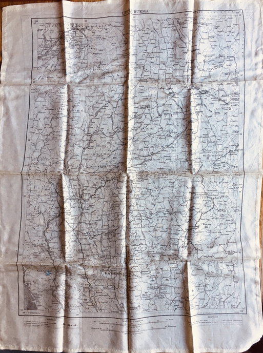Silk map of Upper Burma