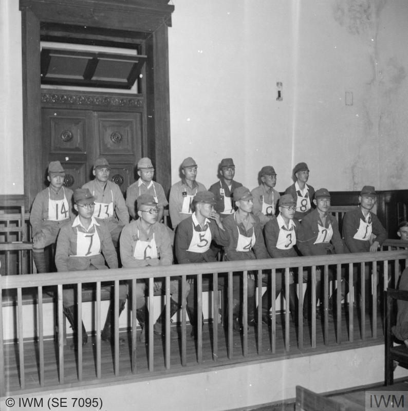 Japanese soliders on tiral for war crimes - Rangoon 1946