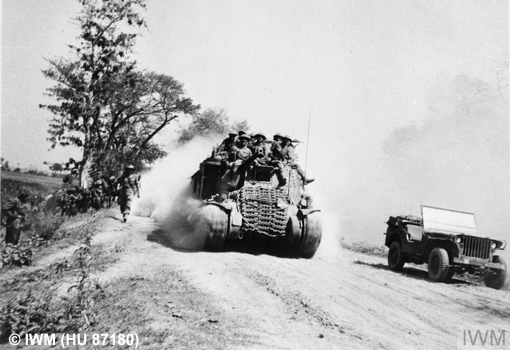 Tanks and infantry advance to Mandalay